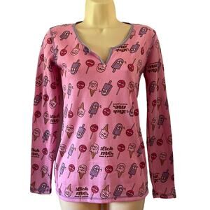 David & Goliath  Pink print Knit Top NWT Size Small Whimsical Popsicle